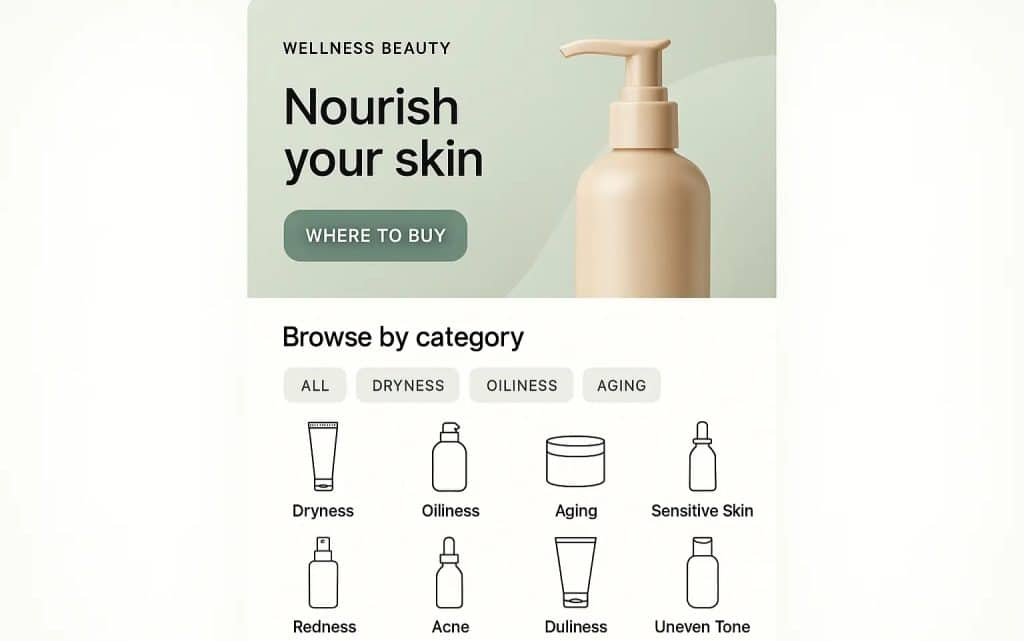 Modern Skincare Landing Page simple